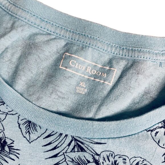 Pale blue tropical pattern T-shirt -Club Room - Picture 5 of 5